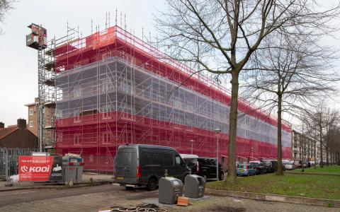 Woonblok in de Schaapherderstraat dat begin 2026 klaar zal zijn.