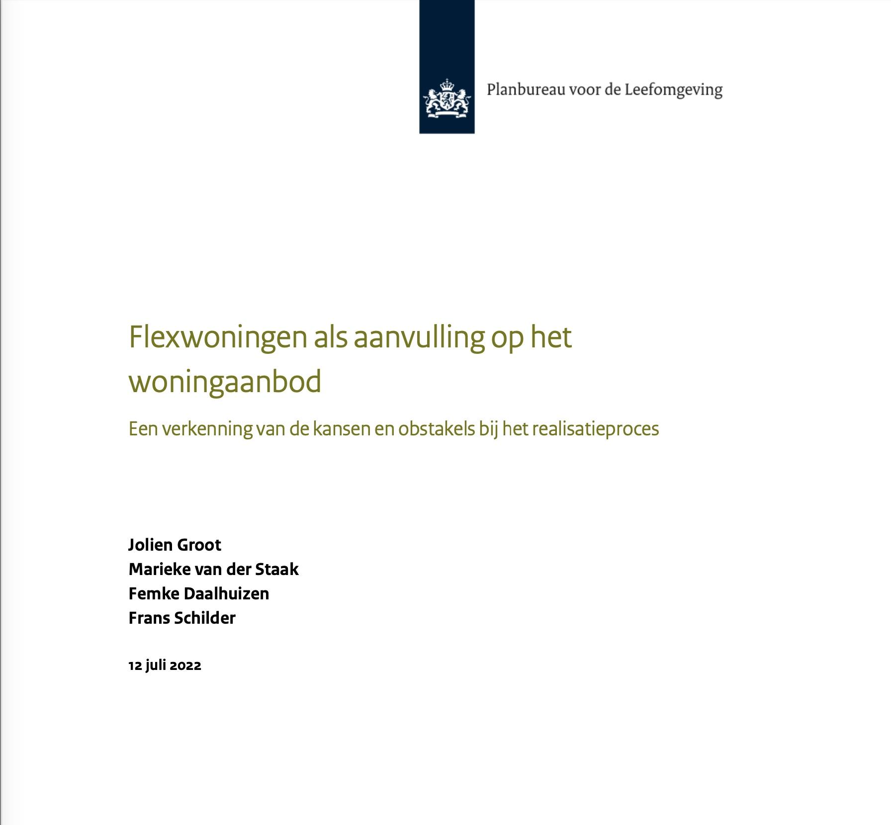 Cover PBL-rapport flexwoningen