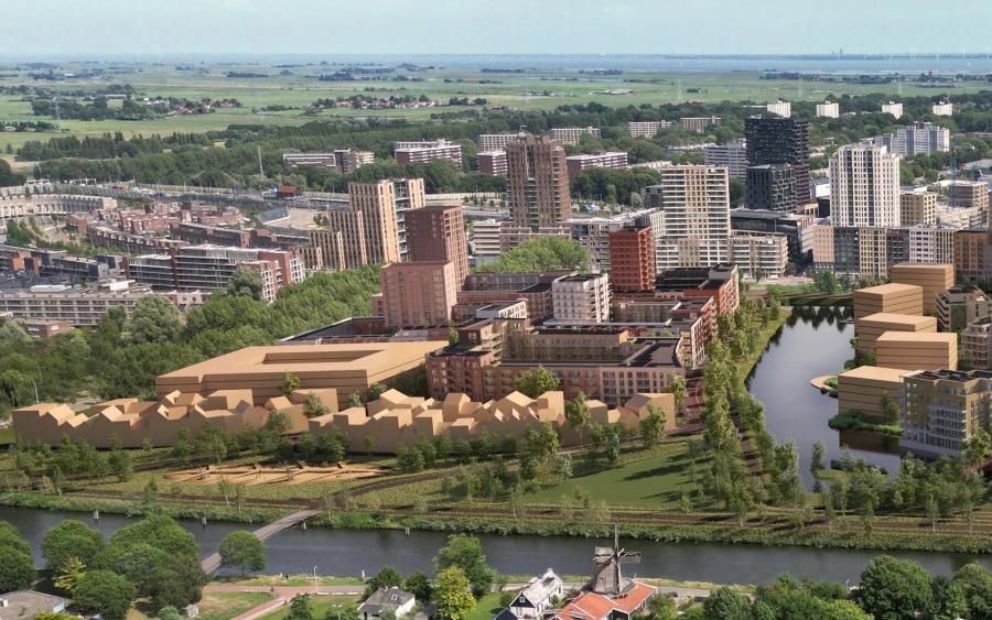 Vogelvlucht verbeelding van de Noordbuurt