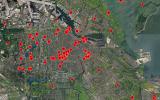 De kaart van gemeente Amsterdam met monumenten en beschermde stadsgezichten, aangewezen tussen 2021-205