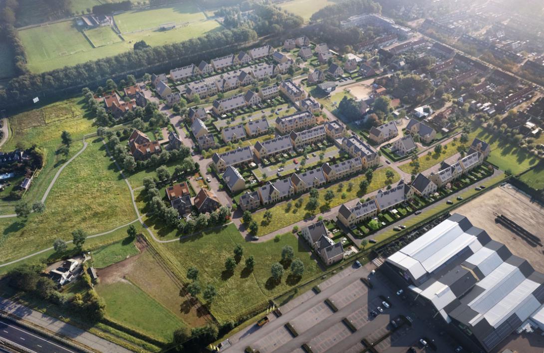 Nieuwe woonwijk Hofgeest Buiten in Velserbroek Noord
