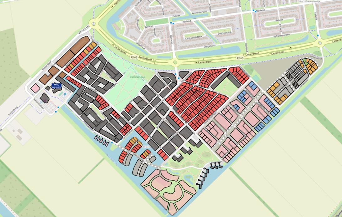 Lelystad Warande plattegrond kavels Groot Nooten