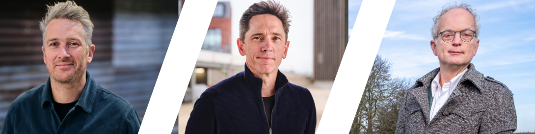 Van links naar rechts: Thijs van Spaandonk (Rijksadviseur), Francesco Veenstra (Rijksbouwmeester), Noël van Dooren (Rijksadviseur)