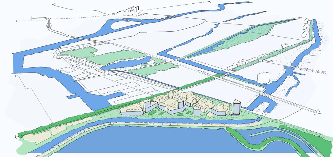 Achtersluispolder Ontwikkelperspectief-Sluiskwartier 2023 schets