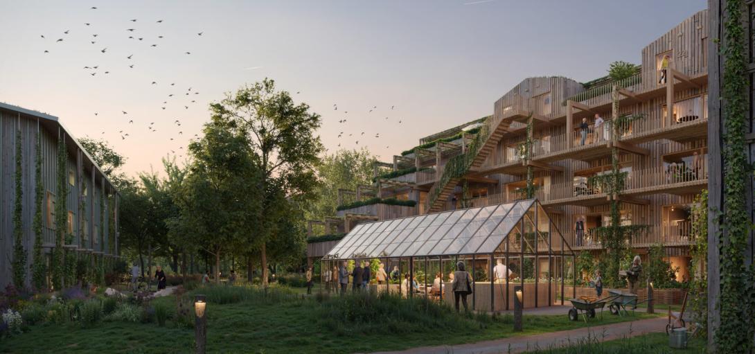 Ontwerp voor Knarrenhof Haarlem, afbeelding via FARO architecten
