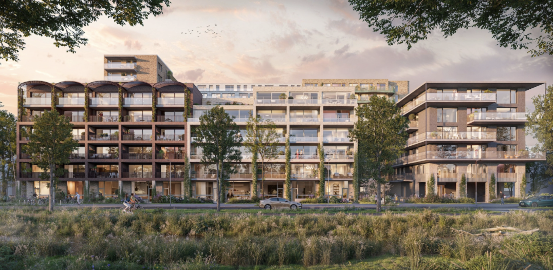 Ontwerp Naritaweg Sloterdijk, ontwikkeling door VORM. Afbeelding via VORM